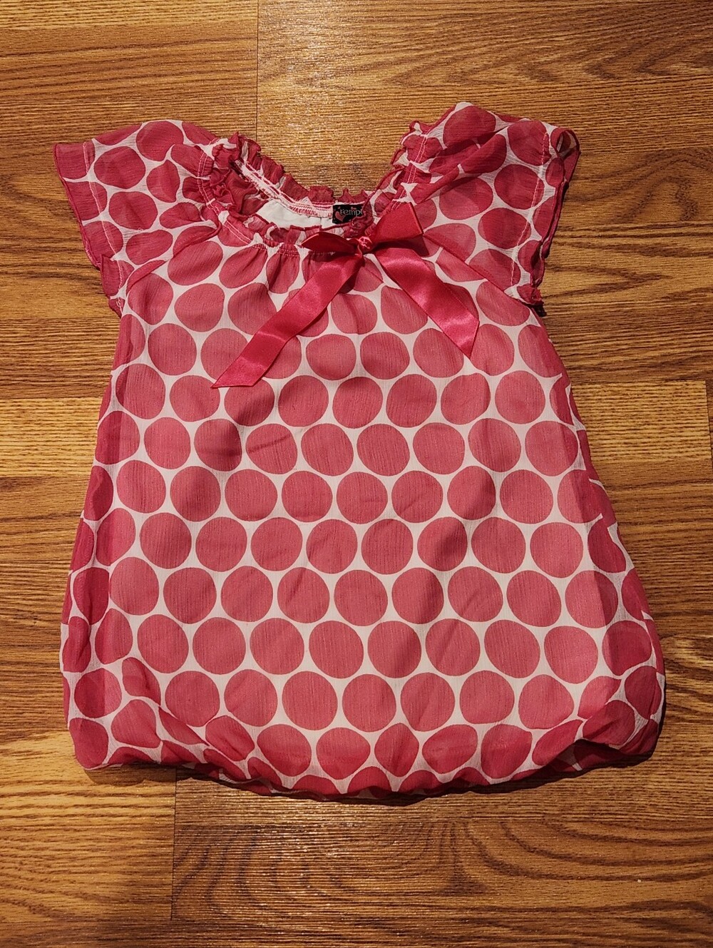 Tempted Pink Polka Dot Bubble Dress with Bow
